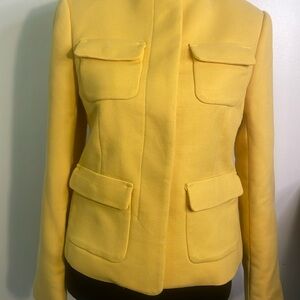 Ann Taylor Yellow Blazer Tailored Wool-Blend